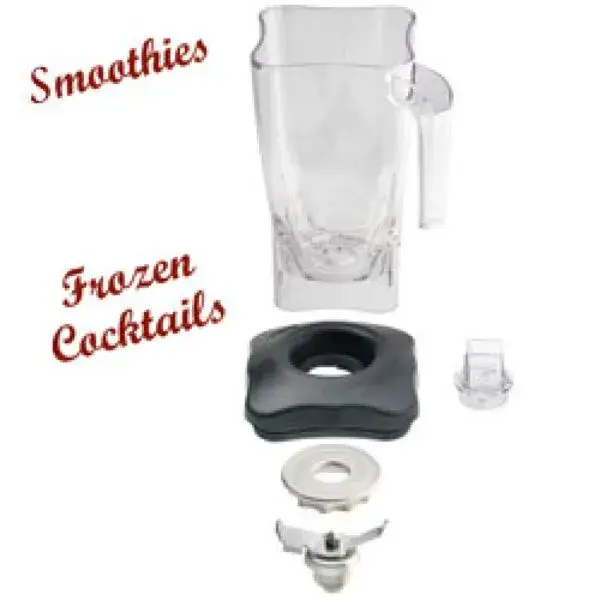 Must-Have Vierkante lexan beker 2 liters met deksel en mes (2 bladen)