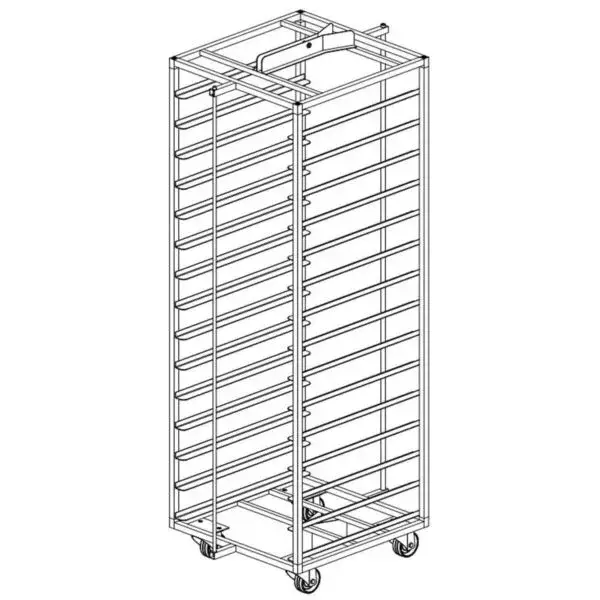 Tijdelijk Beschikbaar R.v.s. kar voor roterende oven.../5e-l & ...5g-f