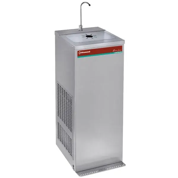 Premium Gekoelde waterfontein met pedaal, roestvrij staal, 35 liter/uur