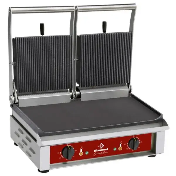 Contact-grill dubbel, geëmailleerde platen Superprijs