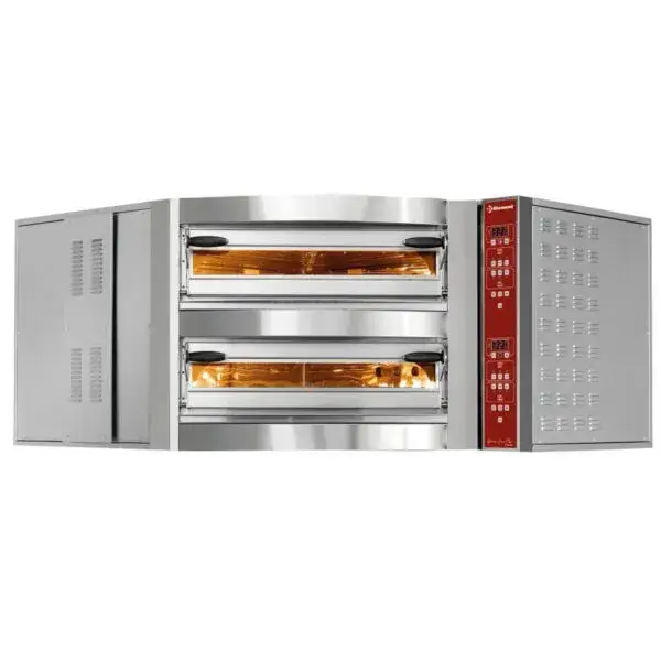 Elektrische hoekoven, 2karmers, 2x 8 pizza's ø 350 mm Seizoensaanbieding