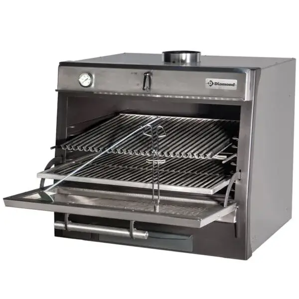Houtskooloven-bbq, gn 1/1 + gn2/4 (75 kg/h)/roestvrij staal Shop Nu
