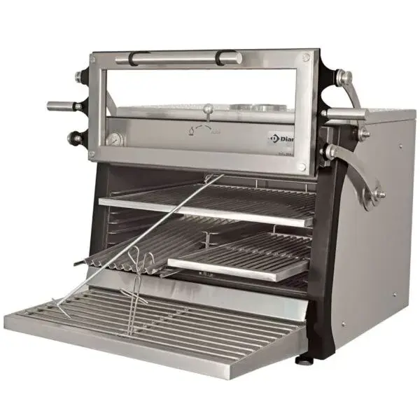 Lage Prijs Houtskooloven-bbq, gn 1/1 + gn2/4 (75 kg/h)- hefbare deur/roestvrij staal