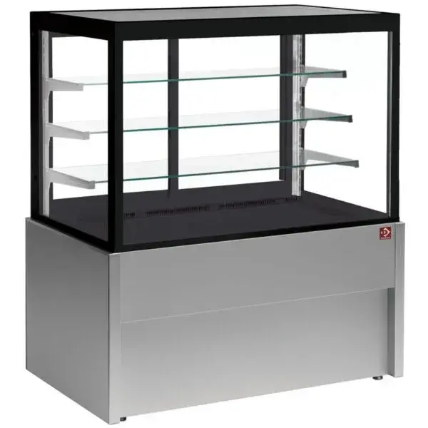 Betaalbaar Panoramische uitstaltoonbank, neutraal, 4 niveaus, zonder reserve - grijs