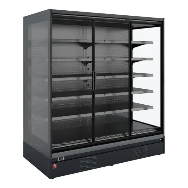 Exclusieve Aanbieding Gekoeld wandmeubel, zelfbediening, klapdeuren - full black