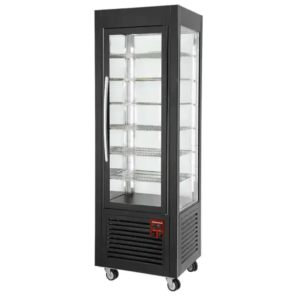 Korting Panoramische vitrine, 5 niveaus, 360 lt, zwart