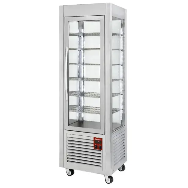 Hete Deal Panoramische vitrine, 5 niveaus, 360 lt, rvs.