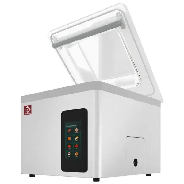 Vacuümmachine, roestvrijstalen kuip 370x420xh180 mm. 21 m3/u touch-scherm Gecertificeerd