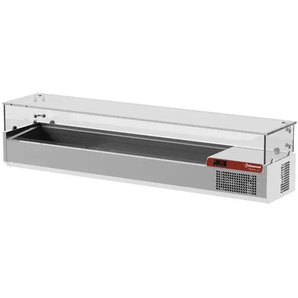 Saladette met glas 1800 mm. Direct Verzonden