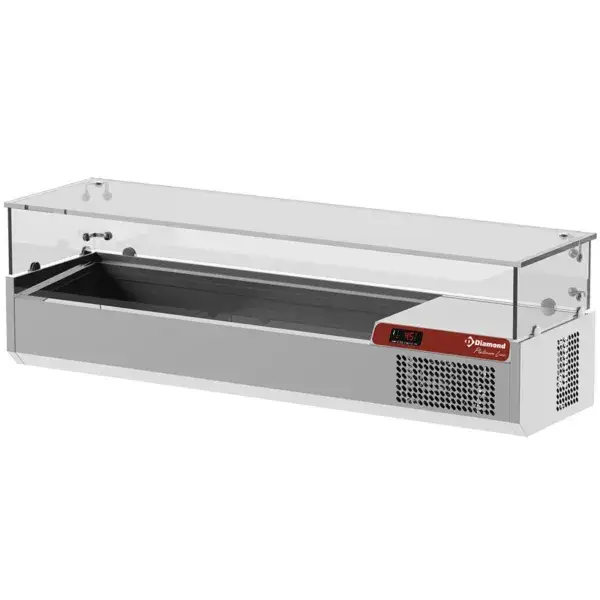 Saladette met glas 1400 mm. Laatste Versie