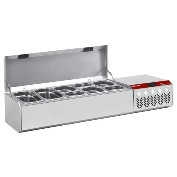 Gekoelde structuur gn 5x1/4 , met deksel Aanbieding