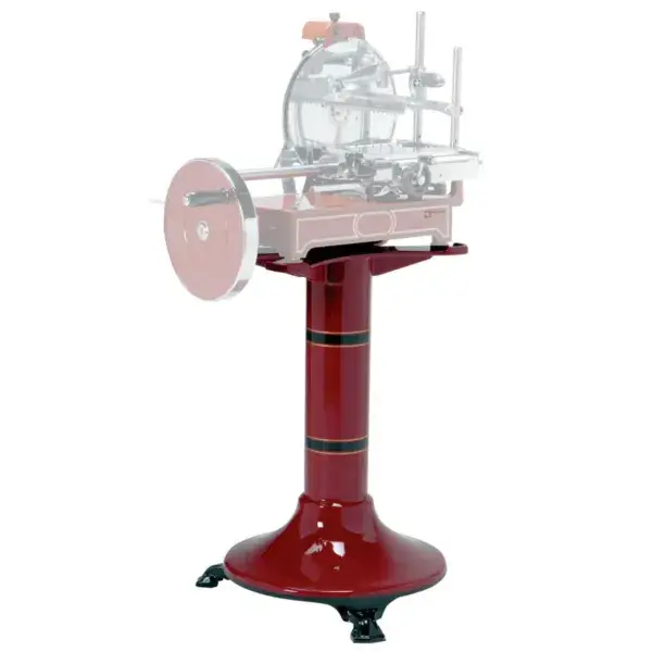Tijdelijk Beschikbaar Gietijzeren sokkel voor snijmachine (fel rood)