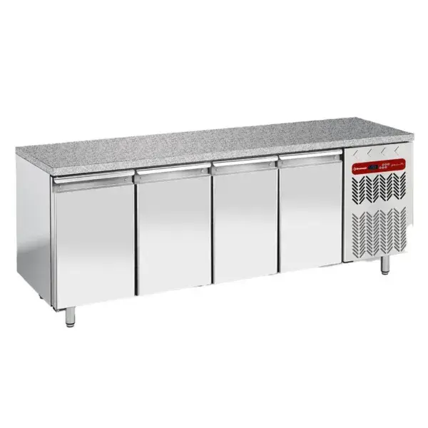Premium Koeltafel, geventileerd, 4 deuren en 600x400 - top in graniet