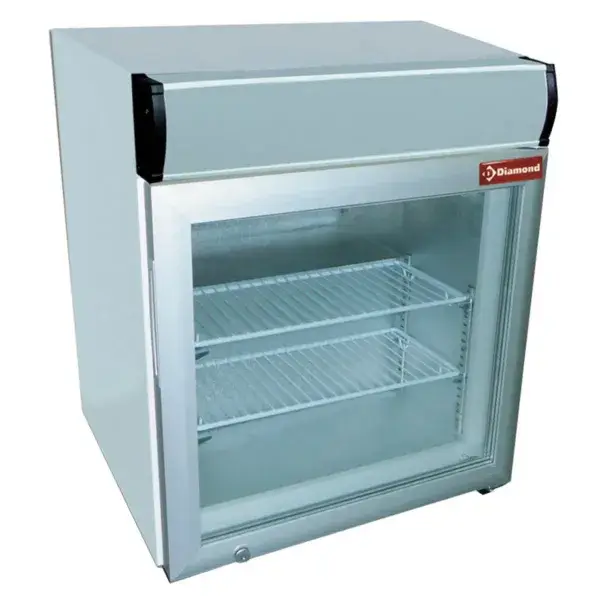 Vitrine tafelmodel negatieve t°, 50 liter, met lichtbak Nieuw