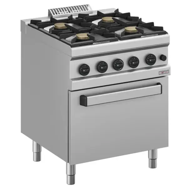 Korting Gasfornuis 4 branders, op gasoven gn 2/1