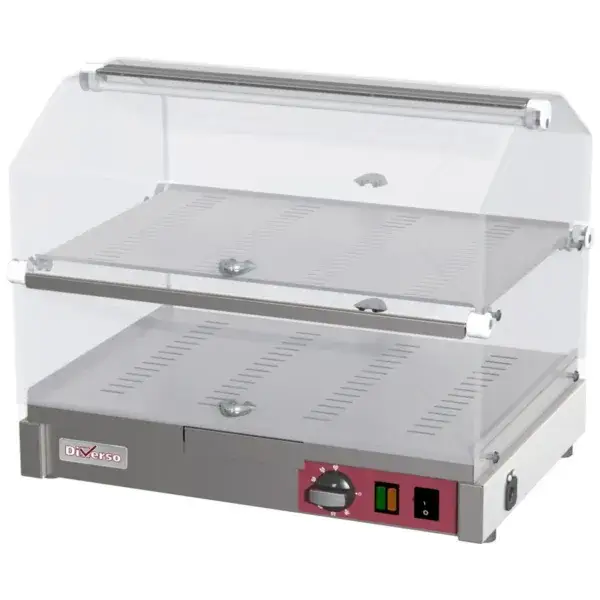 Goedkoop Verwarmde vitrinekast om neer te zetten, 2 niveaus l500mm