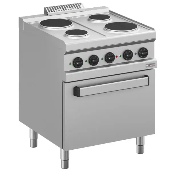 Elektrisch fornuis 4 platen, op elektrische oven gn 2/1 Merkproduct