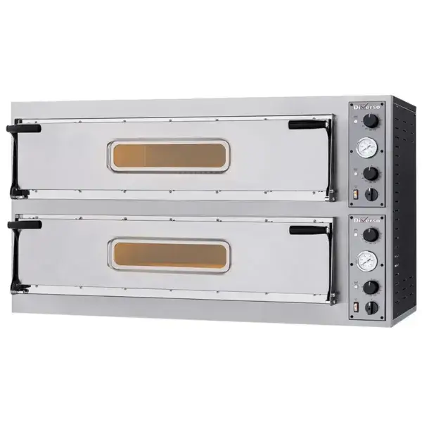 Elektrische oven 2x 3 pizza's diam. 350mm, 2 kamers Lage Kosten