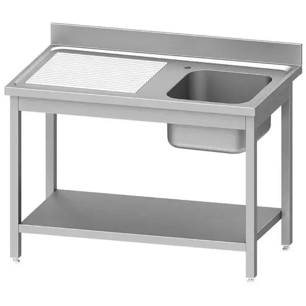 Flitsaanbieding Rvs spoeltafel eco met 1 kuip en 1 links druipvlak, met onderblad