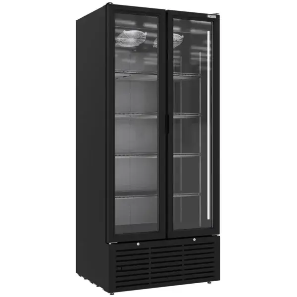 Korting Vitrinekast positieve geventileerd, 804 liter, 2 draaideuren, zwart