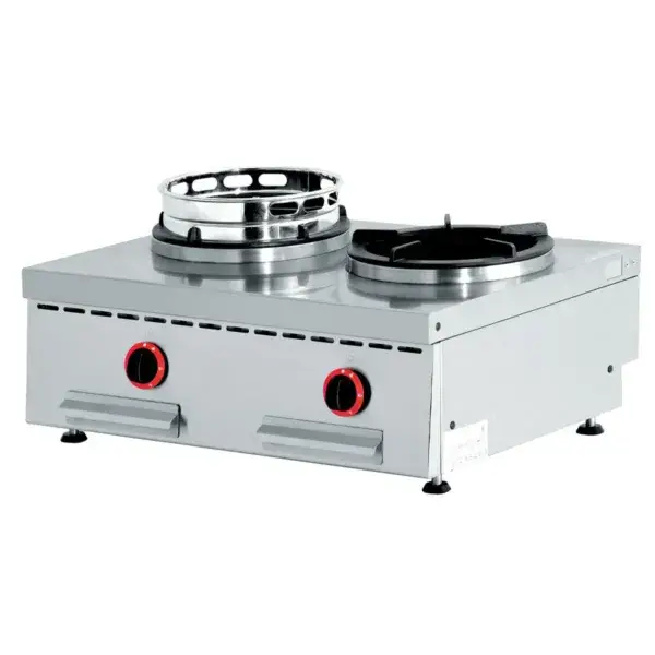 Wok gasvuur tafelmodel, 2 vuren (2x 13 kw) Gratis Retour