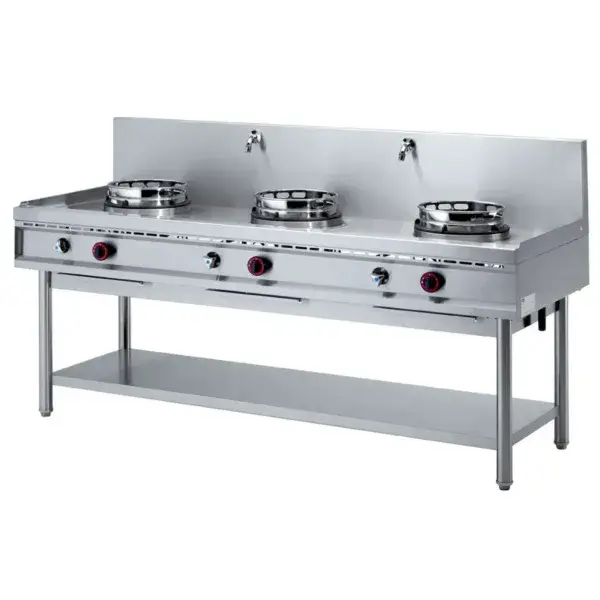 Wok-gasfornuis, 3 vuren (3x 13 kw) Voordeelprijs