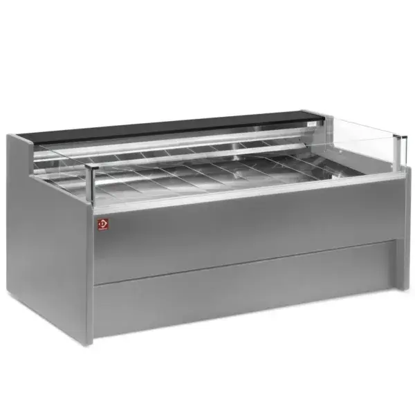 Rechtstreeks Van De Fabrikant Gekoelde toonbank met glas self-service, geventileerd, , met reserve - grijs