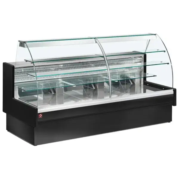 Bestseller Gekoelde vitrinetoonbank, statisch, ladensysteem, zonder reserve - zwart