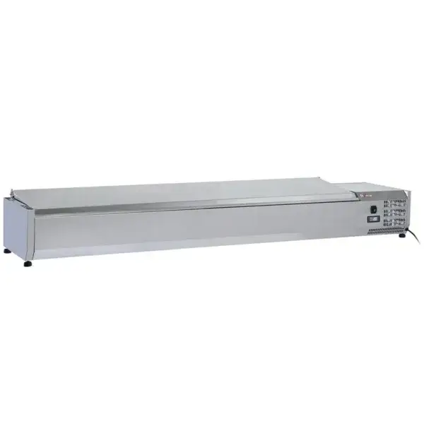 Weekendaanbieding Gekoelde opzetvitrine 10x gn1/4 - 150 mm, met r.v.s. deksel