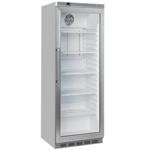 Koelkast geventileerd, glazen deur, 400 liter. r.v.s. Koop Online