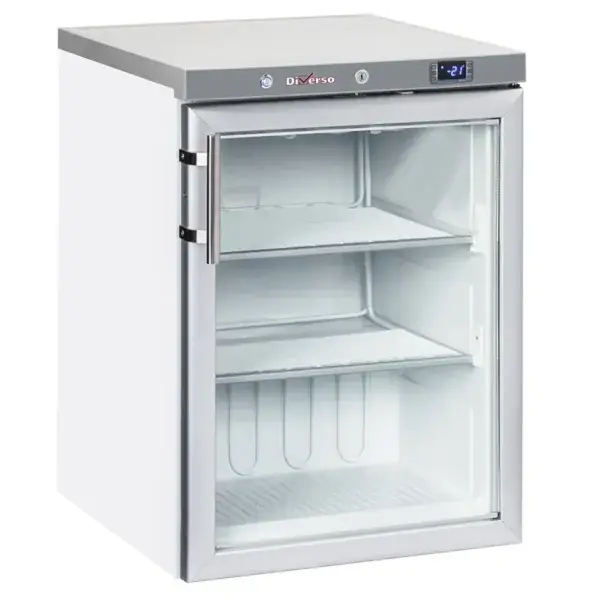 Statische vriezer, glazen deur, 200 liter - wit Actieprijs