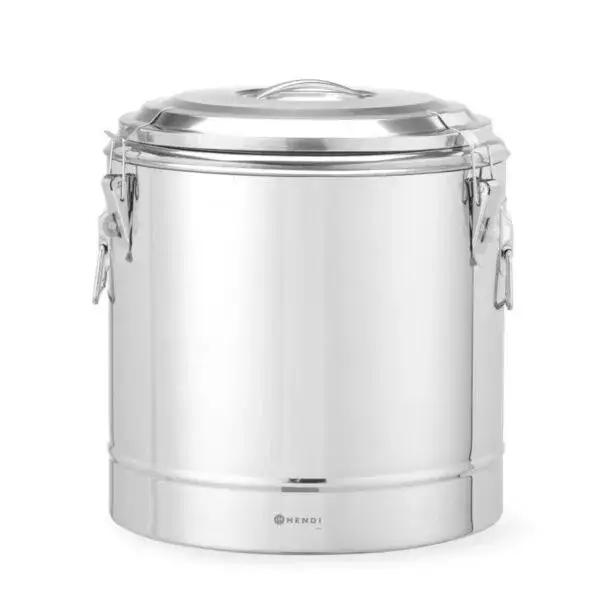 Geïsoleerde draagbare container, hendi, kitchen line, 31l, zilver, ⌀400x(h)445mm Beste Prijs