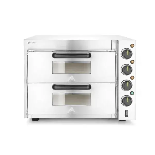 Hendi Pizzaoven 2-kamers compact 230V 3000W 580x560x435mm zilver Beperkte Voorraad