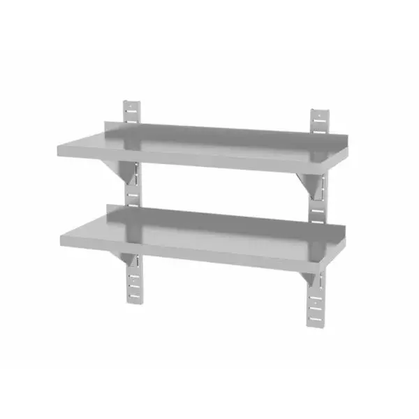Must-Have Dubbele wandplank, in hoogte verstelbaar, met 2 beugels, hendi, 800x300x(h)600mm