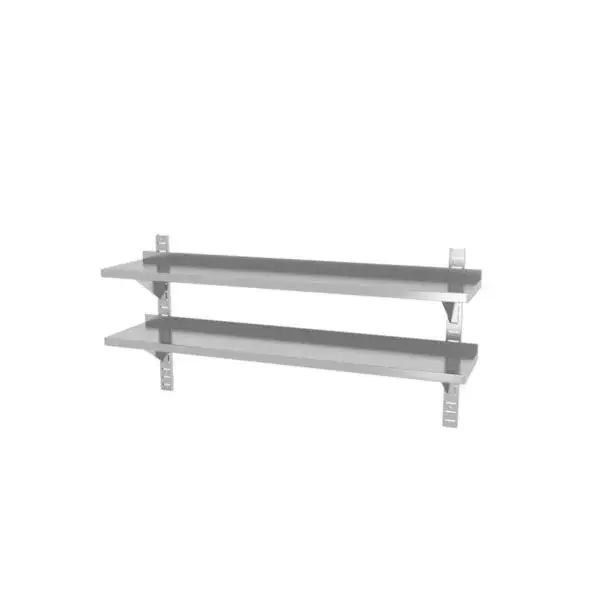 Dubbele wandplank, in hoogte verstelbaar, met 2 beugels, hendi, 1400x300x(h)600mm Lage Kosten