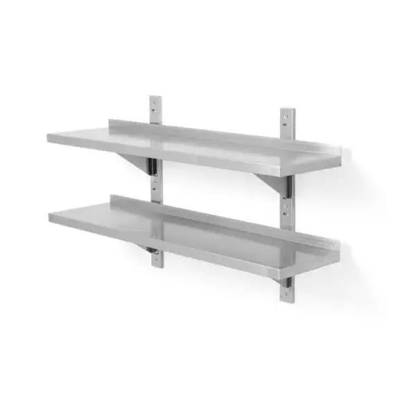 Dubbele wandplank, in hoogte verstelbaar, met 2 beugels, hendi, 1000x300x(h)600mm Beste Prijs