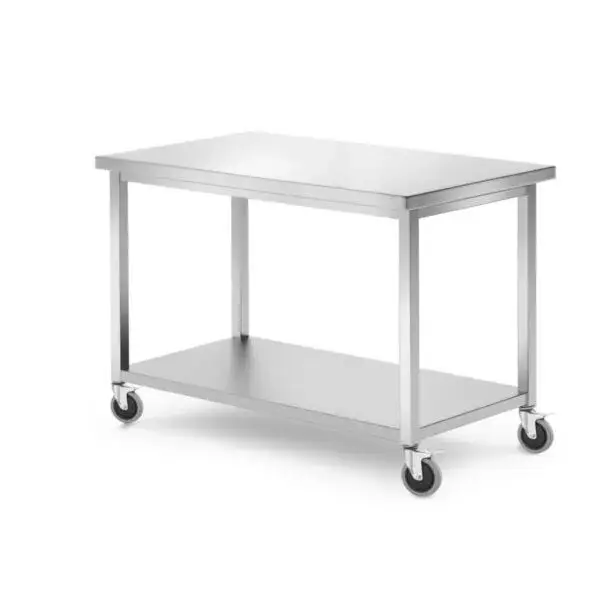 Mobiele tafel, met plank – geschroefd, hendi, kitchen line, 1200x600x(h)850mm Beste Prijs