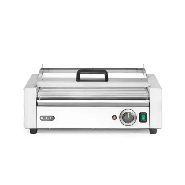 Hendi Worstrolgrill 1-zone 230V 790W 566x450x259mm met energiebesparend glazen deksel Korting