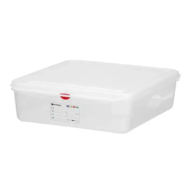 Gn 1/1 container, polypropyleen, hendi, gn 1/1, 13l, transparant, 530x325x(h)100mm Dagaanbieding