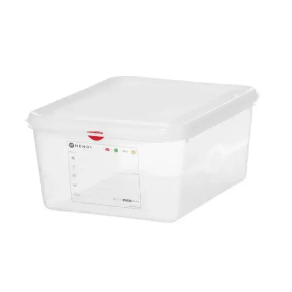 Beperkte Voorraad Gn 1/2 container, polypropyleen, hendi, gn 1/2, 10l, transparant, 325x265x(h)150mm, rechthoekig