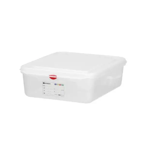 Uitverkoop Gn 1/2 container, polypropyleen, hendi, gn 1/2, 6,5l, transparant, 325x265x(h)100mm, rechthoekig