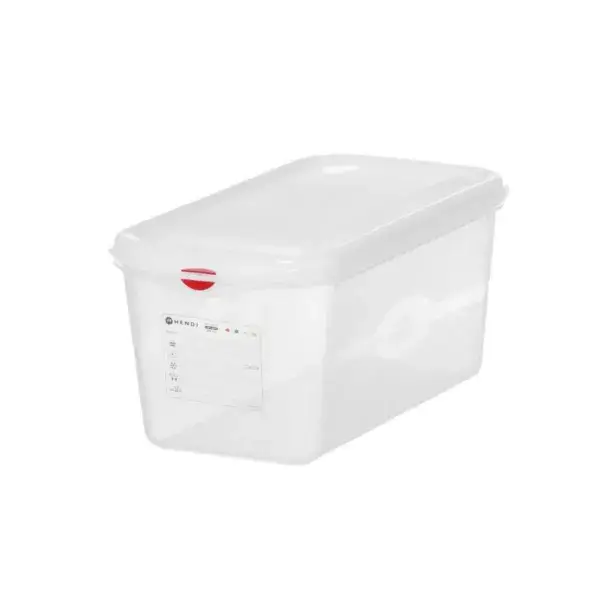 Gn 1/3 container, polypropyleen, hendi, gn 1/3, 6l, transparant, 325x176x(h)150mm, rechthoekig Seizoensaanbieding