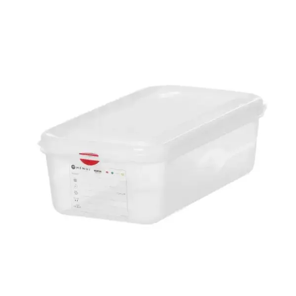 Gn 1/3 container, polypropyleen, hendi, gn 1/3, 4l, transparant, 325x176x(h)100mm, rechthoekig Speciale Aanbieding