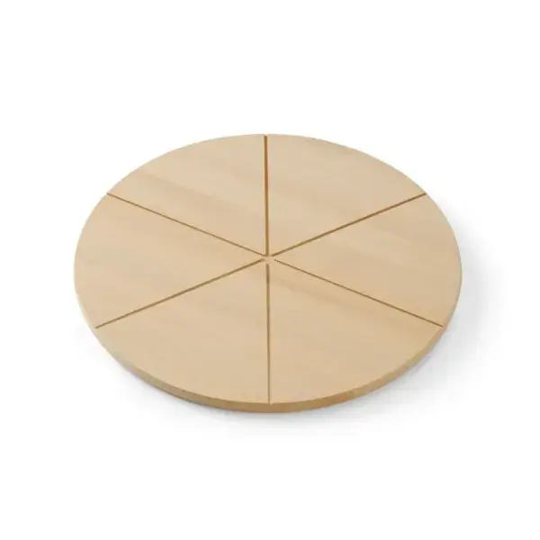 Hendi Beukenhouten Pizza plank ⌀400mm met snijgroeven Hoge Kwaliteit