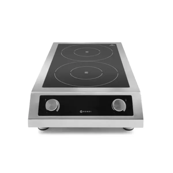 Hendi inductiekookplaat Profi Line model 7000 400V 7000W 405x700x145mm RVS 2 zones Lage Kosten