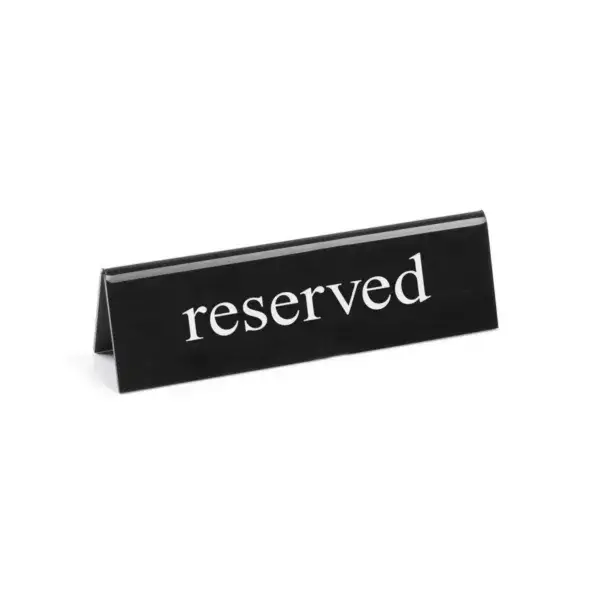Flitsaanbieding Hendi Tafelstandaard reserved 130x30x38mm zwart-wit dubbelzijdig plexiglas