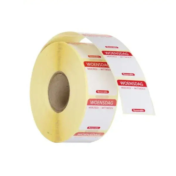 Express Levering Voedselveiligheidsstickers, multifunctioneel, eenvoudig verwijderbaar , hendi, woensdag, rood, 1000 st., 25x25mm