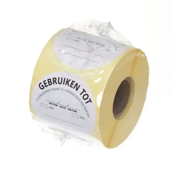 Voedselveiligheidsstickers, multifunctioneel, eenvoudig verwijderbaar, “gebruiken tot”, hendi, wit, 500 st., ⌀50mm Actieprijs