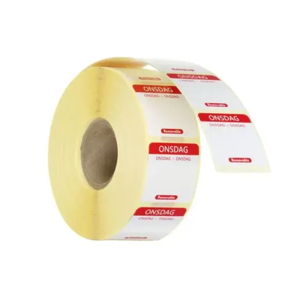 Voedselveiligheidsstickers, multifunctioneel, eenvoudig verwijderbaar , hendi, woensdag, rood, 1000 st., 25x25mm Weekendaanbieding