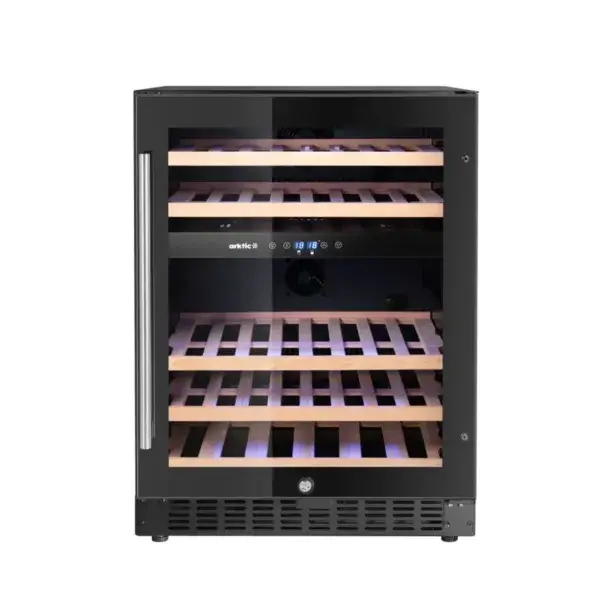Uitverkoop Hendi wijnkoeler Arktic 2 zones 46 flessen zwart 570x595x820mm